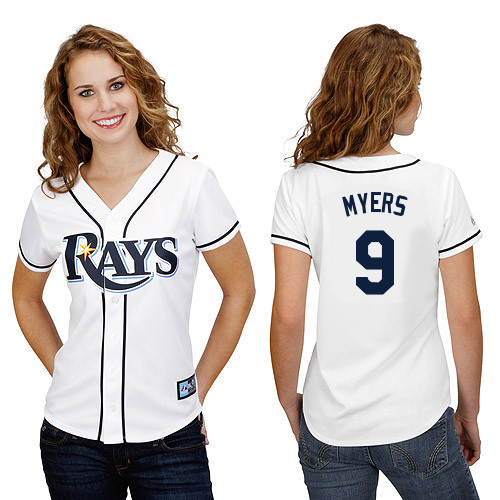 Wil Myers #9 mlb Jersey-Tampa Bay Rays Women's Authentic Home White Cool Base Baseball Jersey